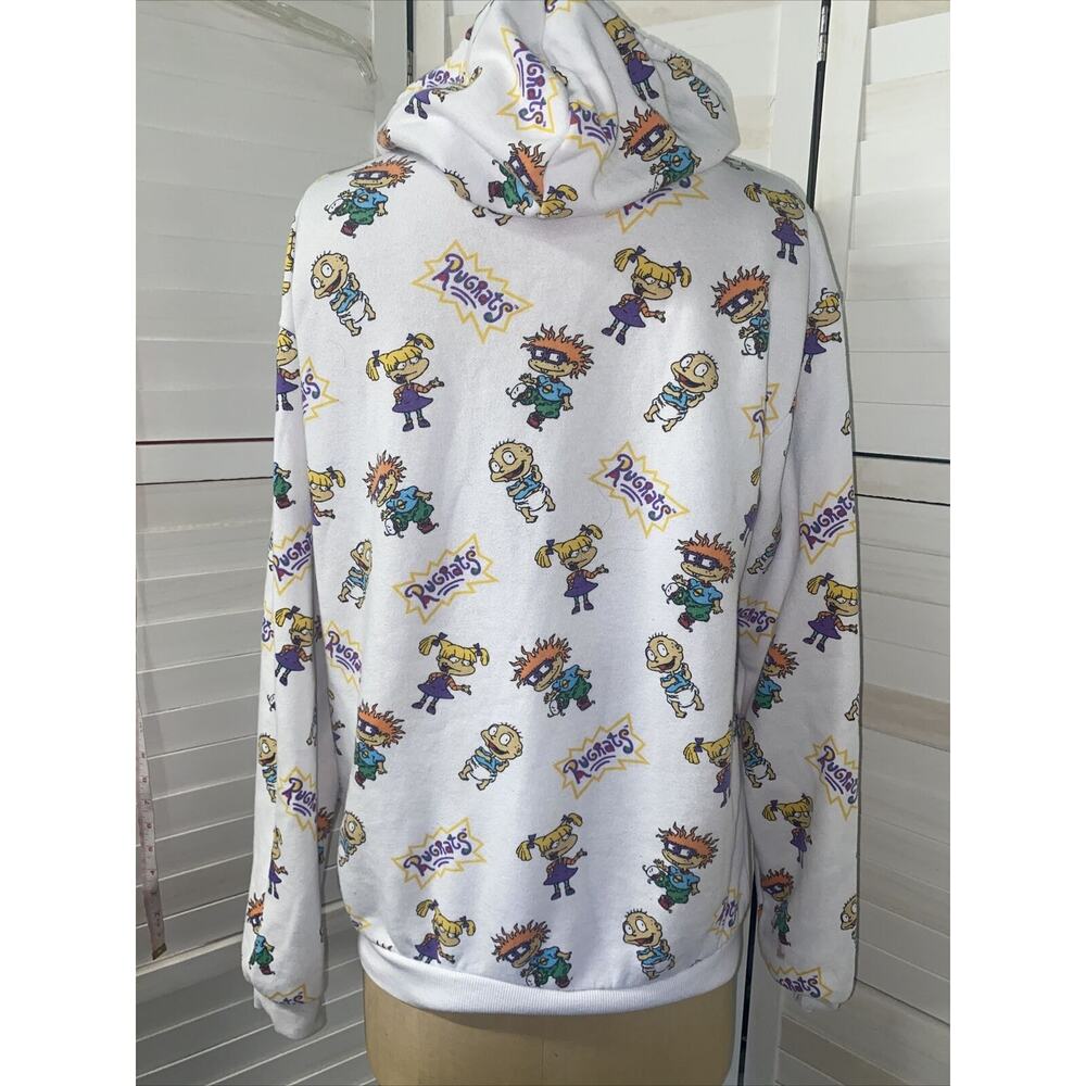 Nickelodeon White Rug Rats Hoodie Size Medium Front Pockets - Picture 3 of 7